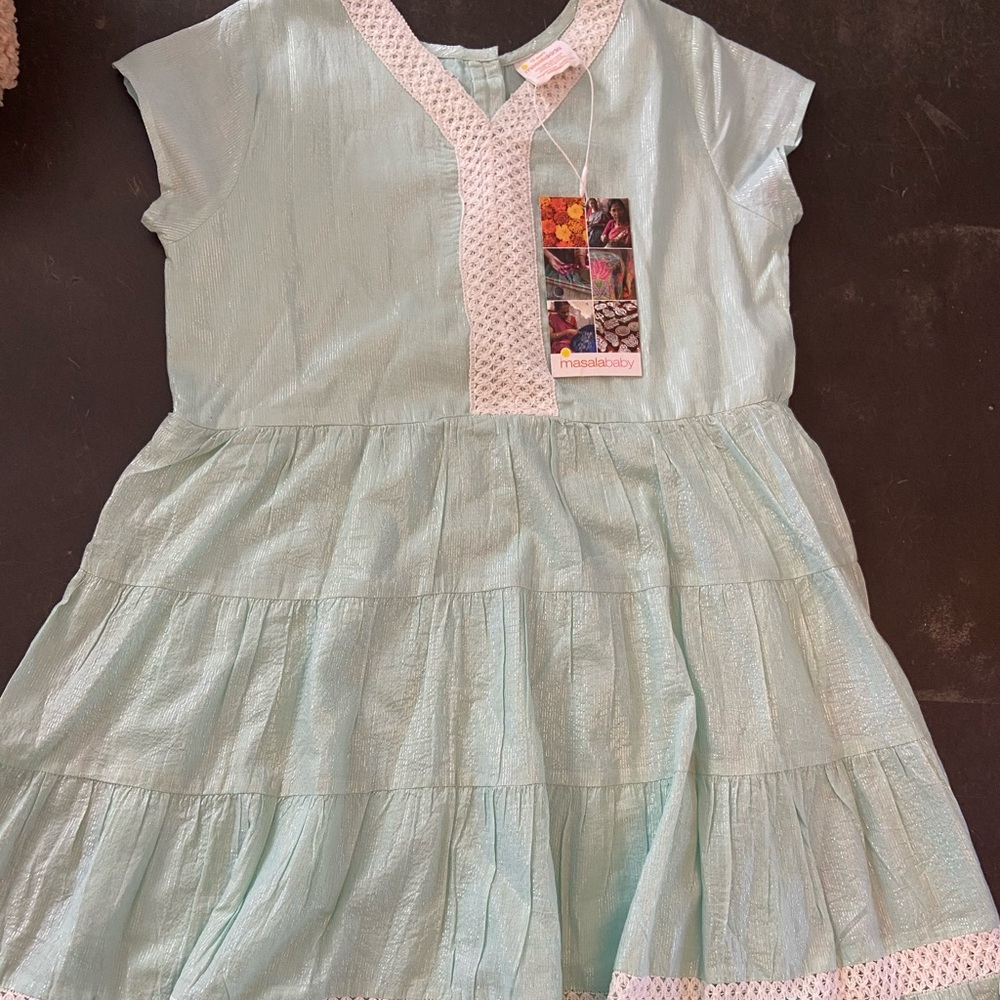 Gorgeous NWT Masala Kids Aqua Dress “Mara” sz12